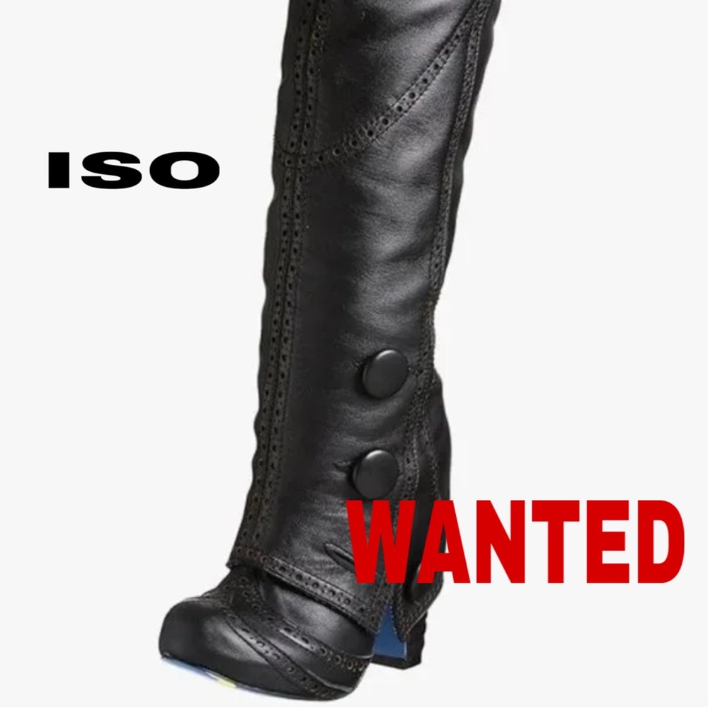 Irregular Choice Spit Spot Knee High Boots WANTED/ Size 7 - 8 READ DESCRIPTION